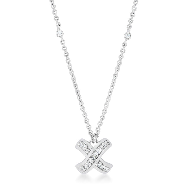 Timeless Elegant Pave X Necklace