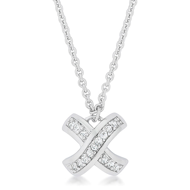 Timeless Elegant Pave X Necklace