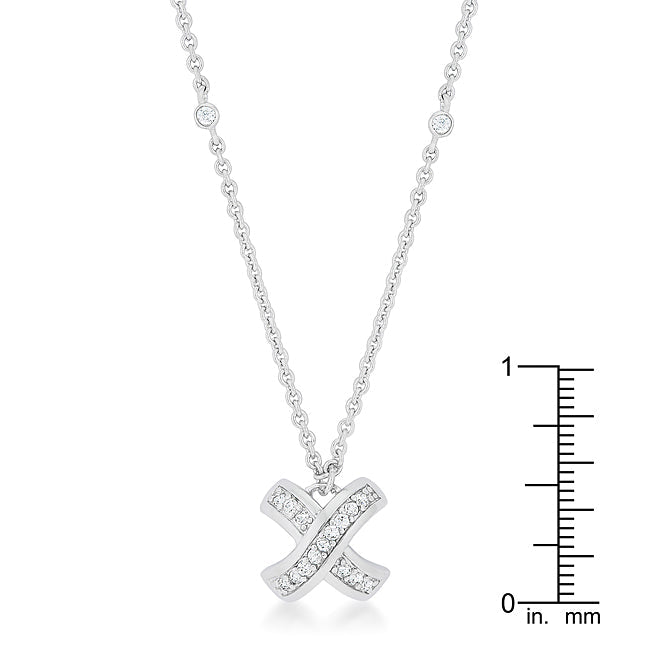 Timeless Elegant Pave X Necklace