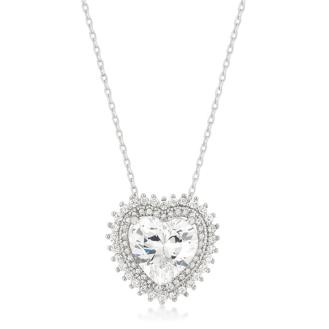 Beautiful Halo Heart Pendant Necklace
