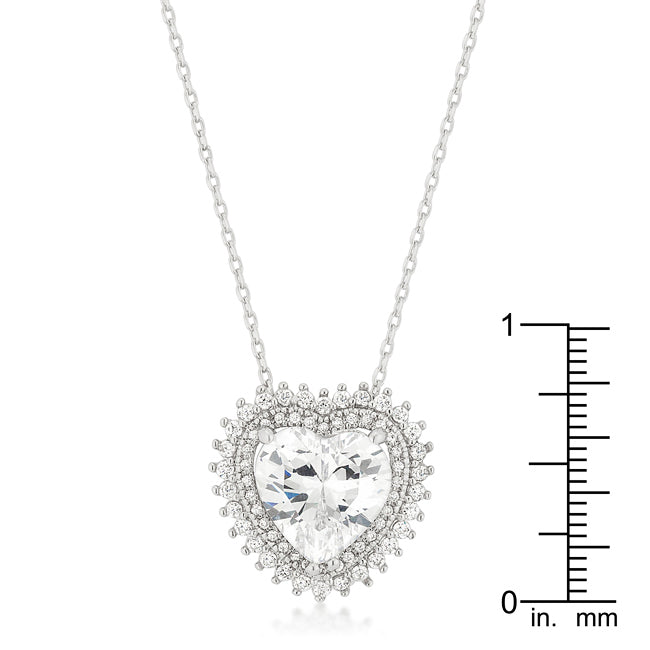 Beautiful Halo Heart Pendant Necklace