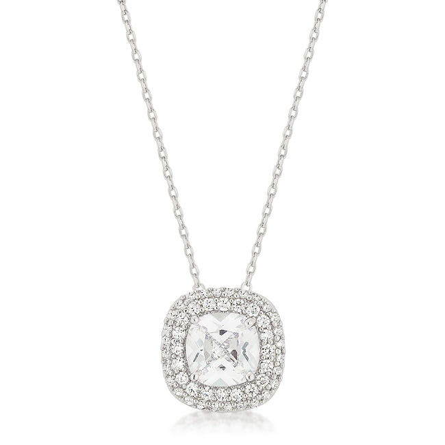 Pave Halo Pendant Necklace