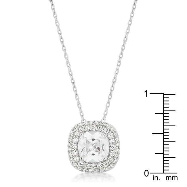 Pave Halo Pendant Necklace