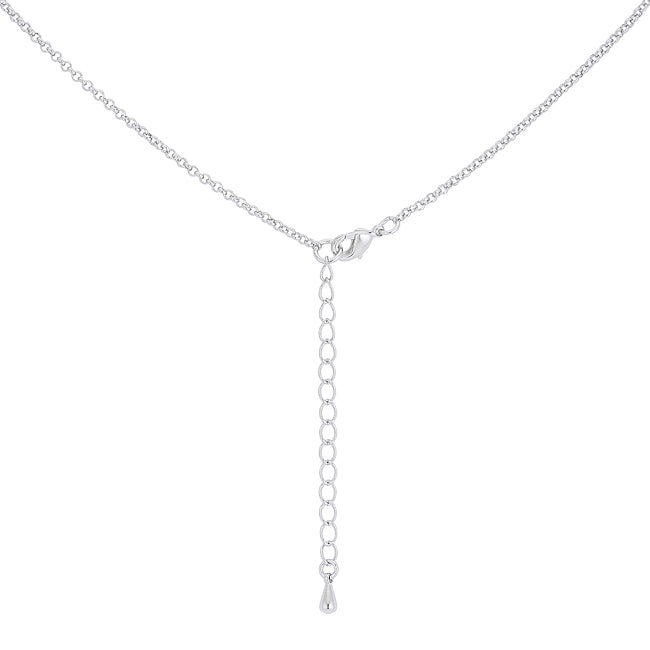 Olivine CZ Pendant with Bow Necklace