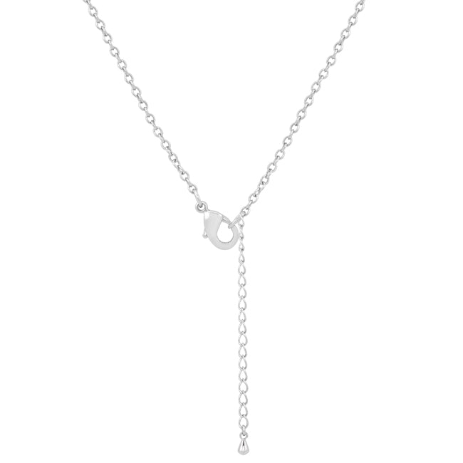 Gorgeous 2.6ct Emerald CZ Rhodium Classic Necklace