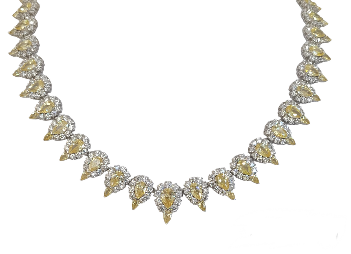 Cubic Zirconia Pear Shape Statement Necklace