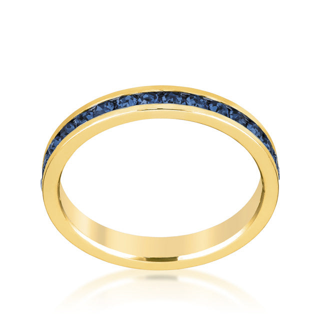 Stylish Stackable Montana Blue Gold Eternity Band Ring