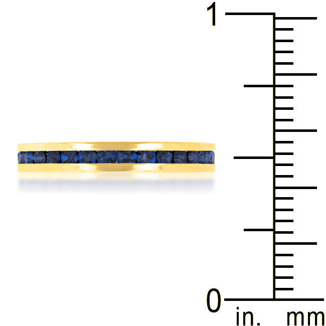 Stylish Stackable Montana Blue Gold Eternity Band Ring