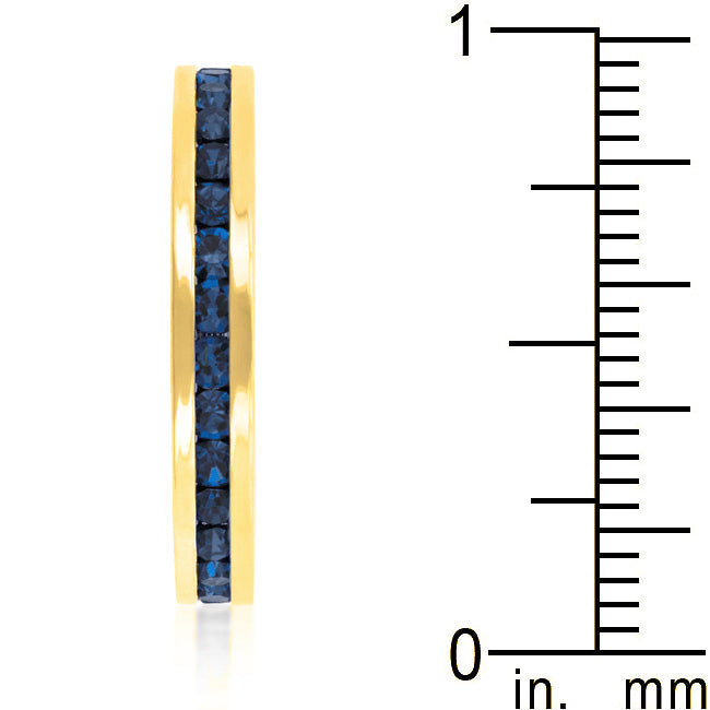 Stylish Stackable Montana Blue Gold Eternity Band Ring