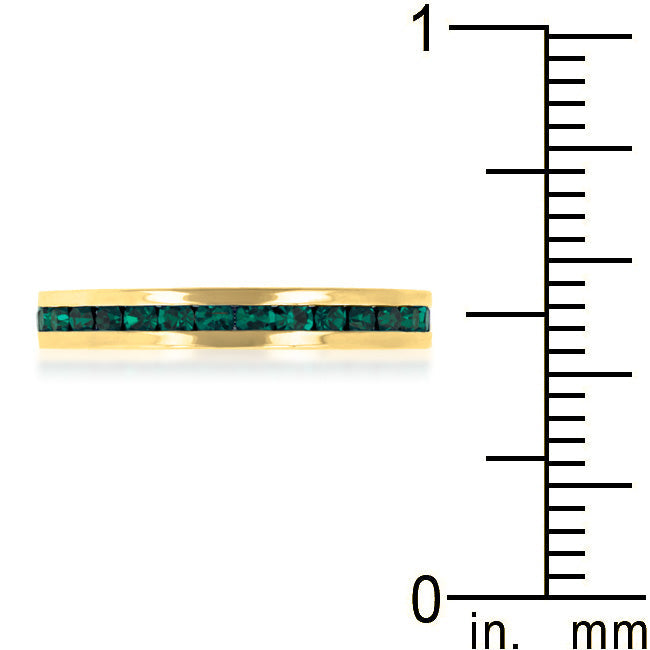 Stylish Stackable Eternity Green Crystal Ring