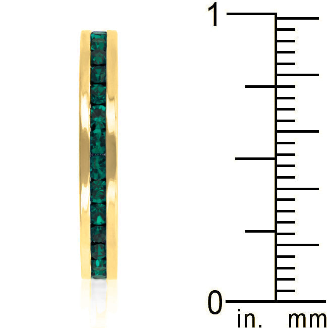 Stylish Stackable Eternity Green Crystal Ring
