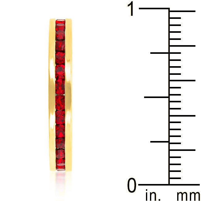 Stylish Stackable Ruby Red Gold Ring