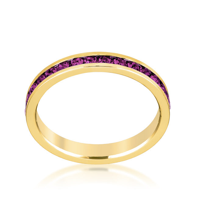 Stylish Stackable Purple Crystal Eternity Band Ring