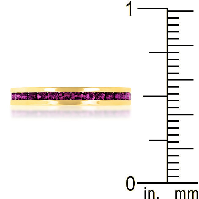 Stylish Stackable Purple Crystal Eternity Band Ring