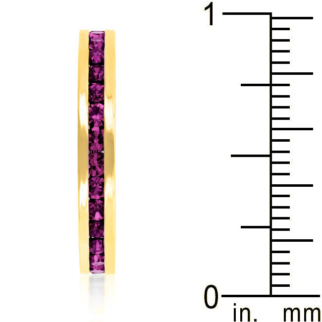 Stylish Stackable Purple Crystal Eternity Band Ring