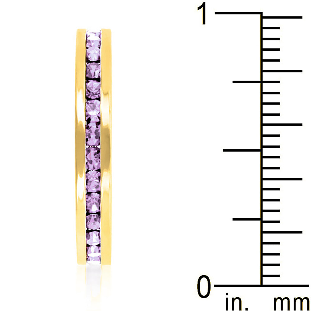 Stylish Lavender Crystal Eternity Band Ring
