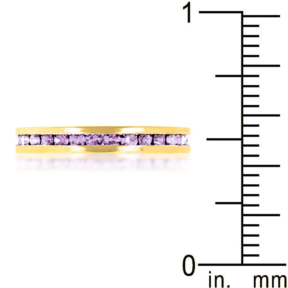 Stylish Lavender Crystal Eternity Band Ring