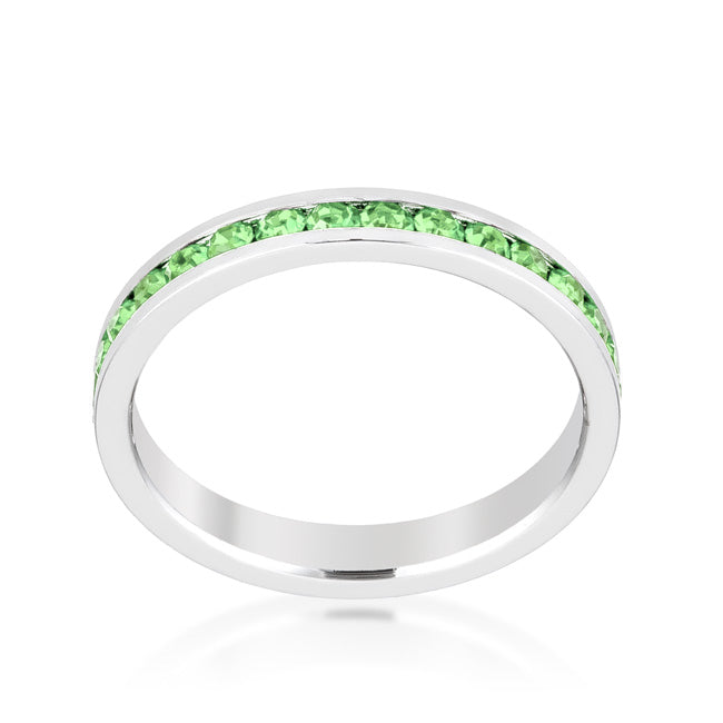 Stylish Stackable Peridot Crystal Eternity Band Ring