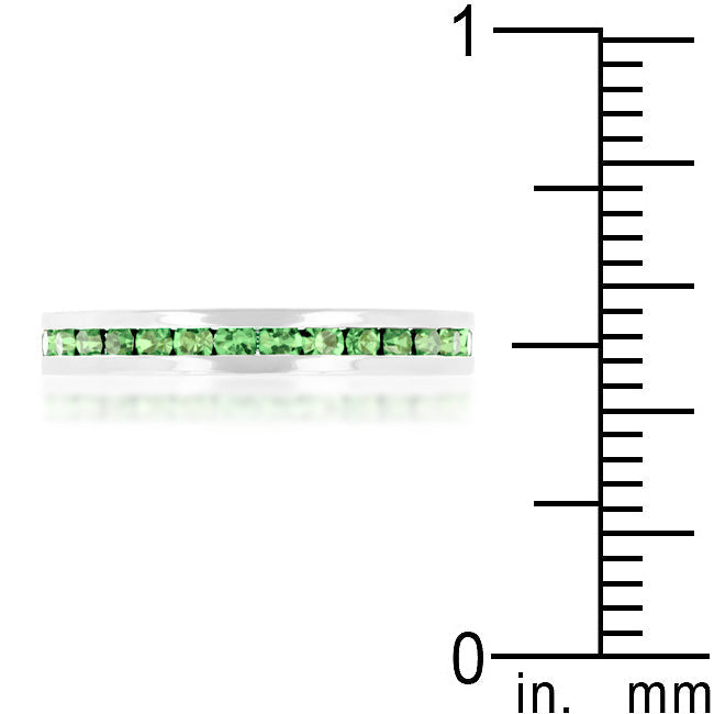 Stylish Stackable Peridot Crystal Eternity Band Ring