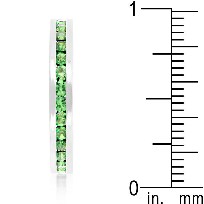 Stylish Stackable Peridot Crystal Eternity Band Ring