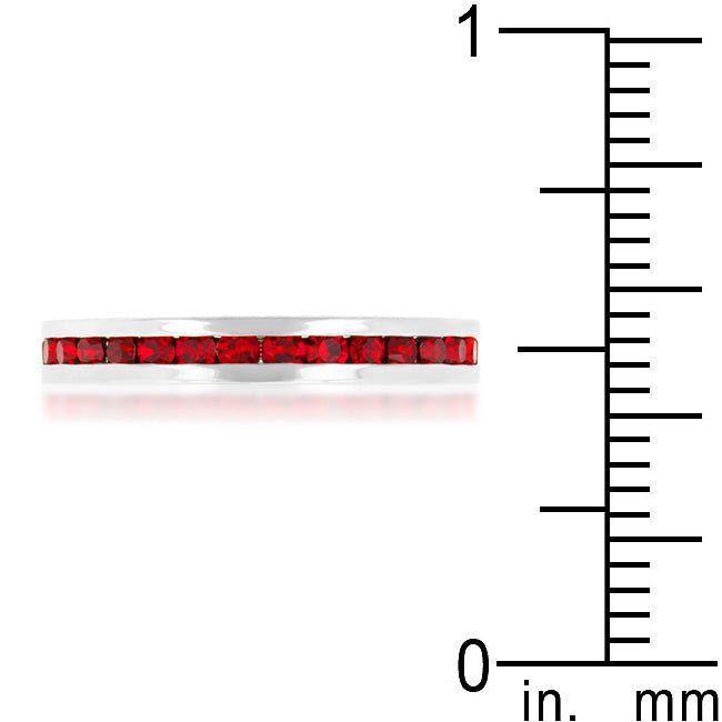 Stylish Stackable Ruby Crystal Eternity Band Ring
