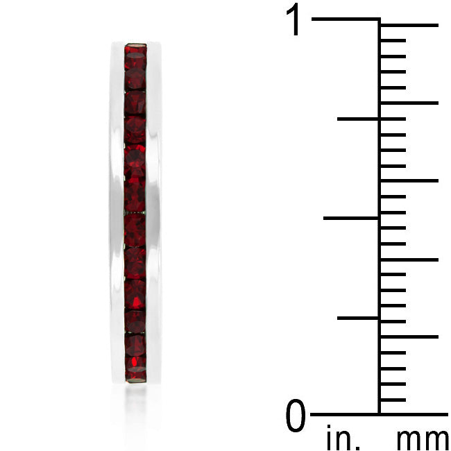 Stylish Stackable Garnet Crystal Eternity Band Ring