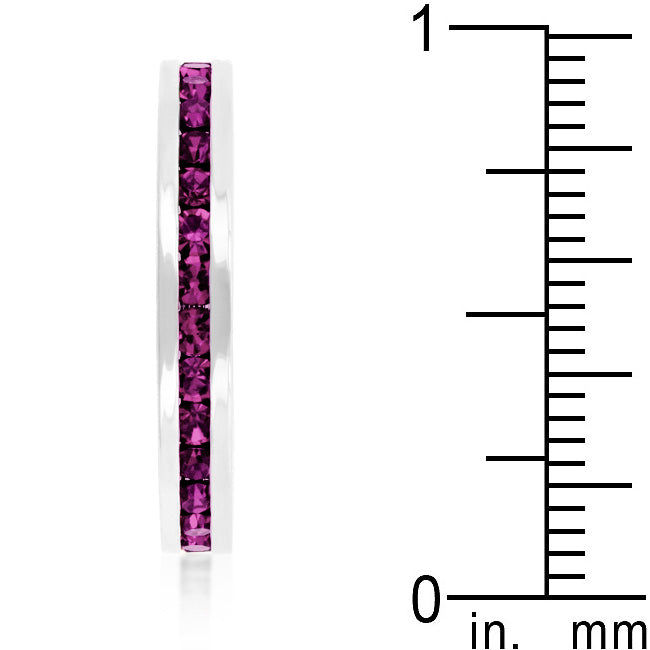 Stylish Stackable Amethyst Crystal Eternity Band Ring