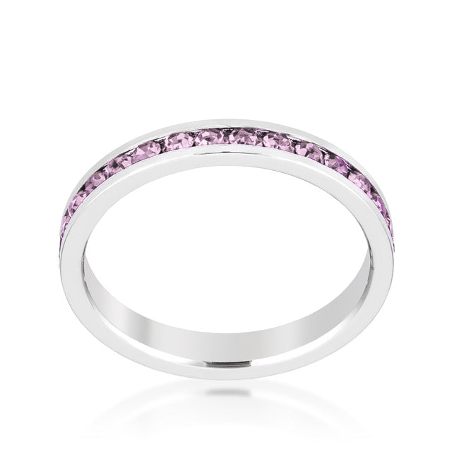 Stylish Stackable Lavender Eternity Crystal Ring