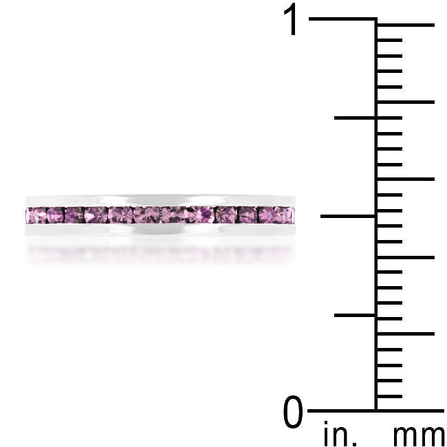 Stylish Stackable Lavender Eternity Crystal Ring