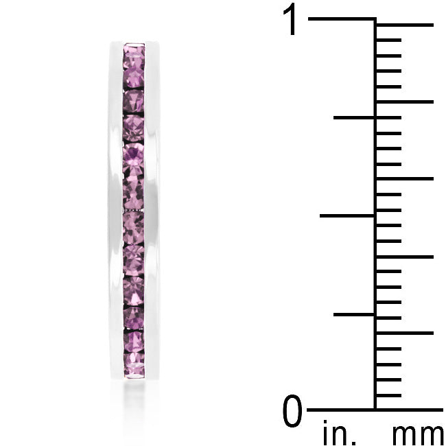Stylish Stackable Lavender Eternity Crystal Ring