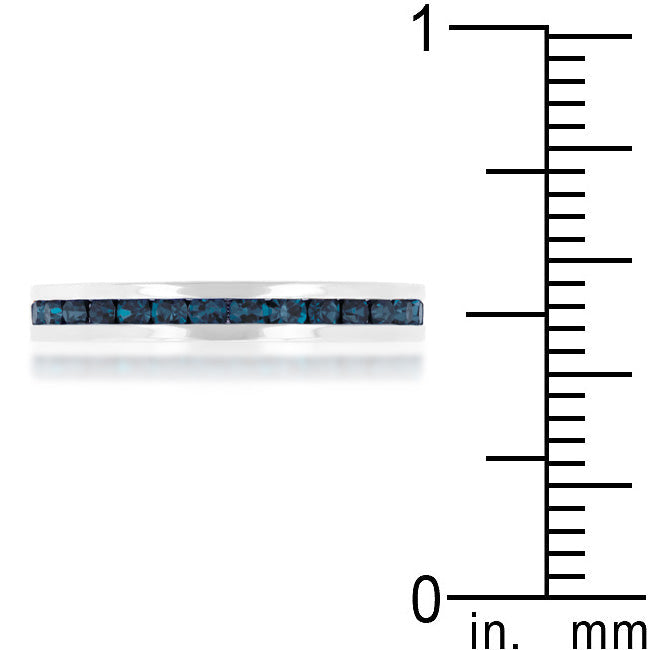 Stylish Stackable Montana Blue Crystal Eternity Band Ring