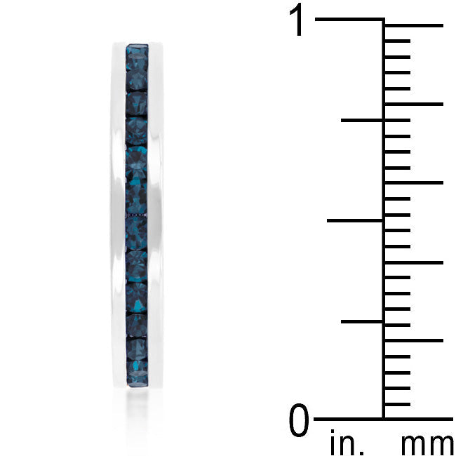 Stylish Stackable Montana Blue Crystal Eternity Band Ring