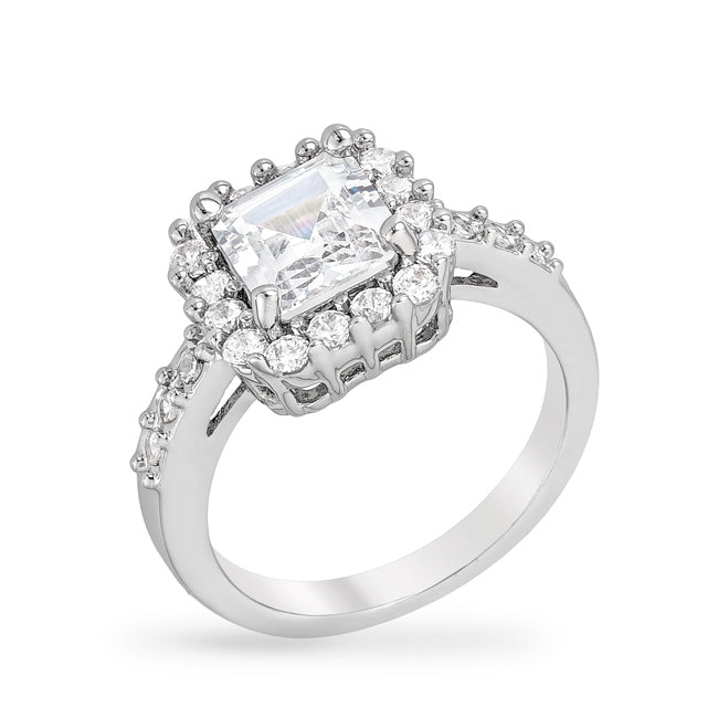 Pave 3.13CT Asscher Cut Ring
