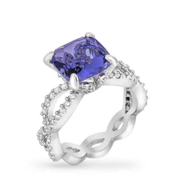 Stunning Purple CZ Classic Ring