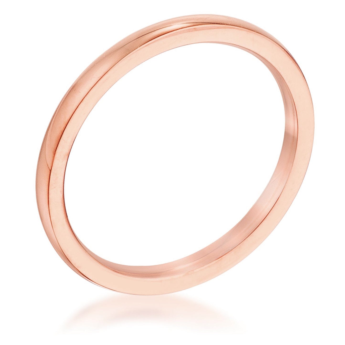 Simple 2mm IPG Rose Gold Stainless Steel Wedding Band