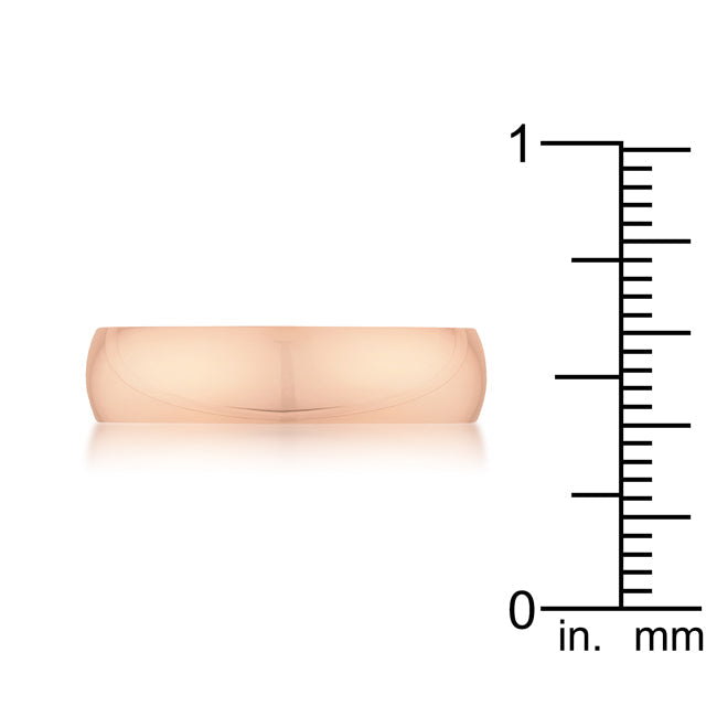 5mm Rose Gold Stainless Steel Band Ring