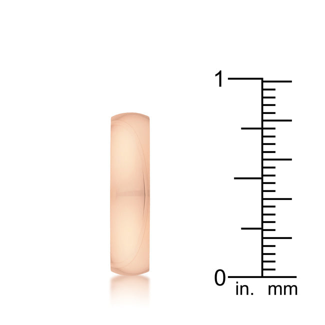 5mm Rose Gold Stainless Steel Band Ring
