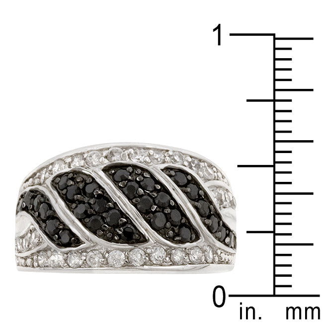 Black and White Pave Swirl Ring