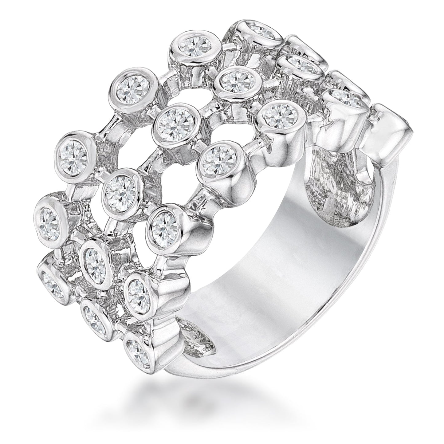 Tiered Contemporary Cubic Zirconia Ring
