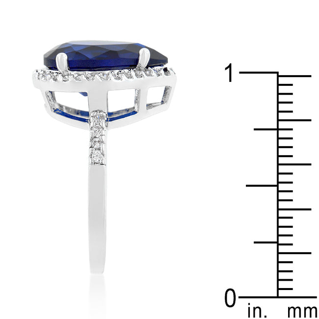 Sapphire Cubic Zirconia 7.5CT Drop Ring