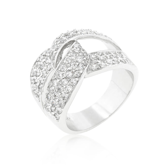 Unique Cubic Zirconia Knot Ring