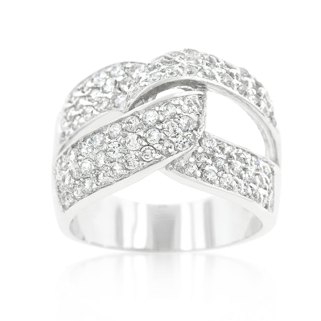 Unique Cubic Zirconia Knot Ring