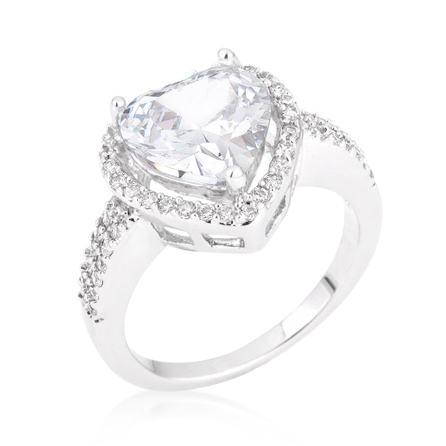 Simple and Sophisticated Cubic Zirconia Valentine Heart Ring