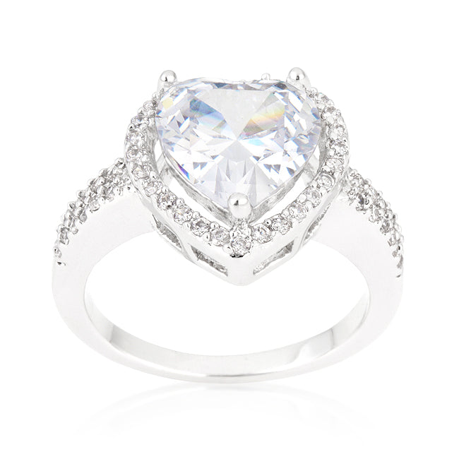 Simple and Sophisticated Cubic Zirconia Valentine Heart Ring