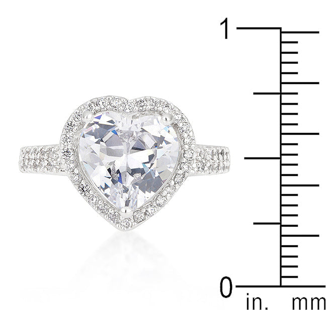 Simple and Sophisticated Cubic Zirconia Valentine Heart Ring