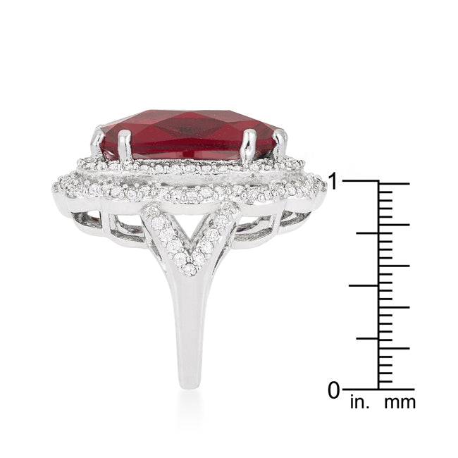 Beautiful Bold 25.8CT Red Cocktail Crest Ring