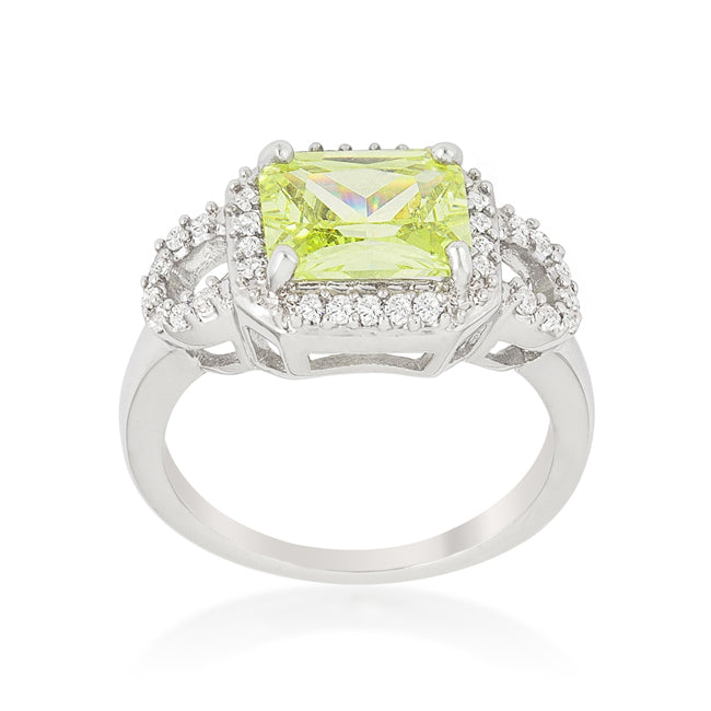 Radiant Cut Canary Halo Ring