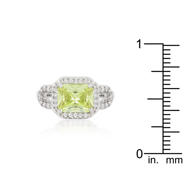 Radiant Cut Canary Halo Ring