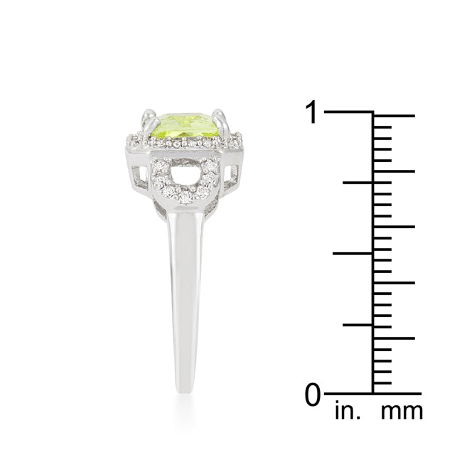 Radiant Cut Canary Halo Ring