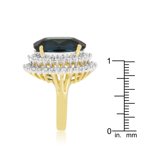 Two Tone Double Halo Cocktail Ring
